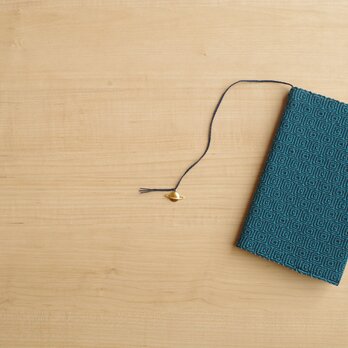 手織りブックカバー(新書）ブルーの画像