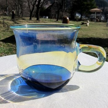 耐熱ガラスのマグカップ　４　ブルーの画像