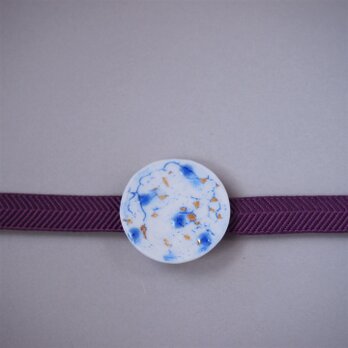 磁器 帯留め feeling blue moon