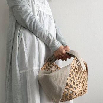 受注製作商品＊六角透かし編みのカゴバッグ(ベージュ)