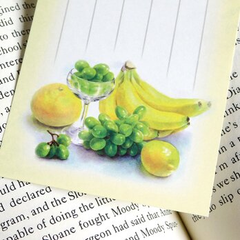 水彩画一筆箋214「黄色と緑の果物」２５枚の画像