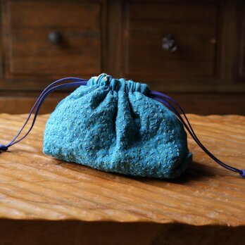 ランダム刺繍巾着　マチあり001