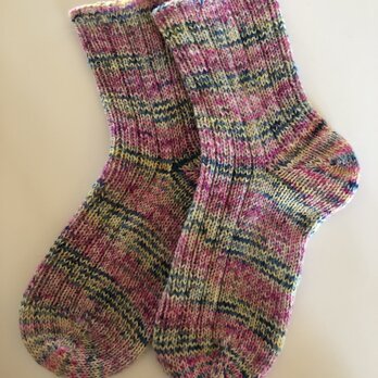 手編み靴下　Rosa Pomar204の画像