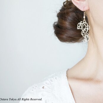【14KGF】Earrings,Matt Gold Elegant Filigreeの画像