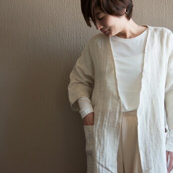 Organic Cotton 7分袖はおり【Cotton＆LinenWガーゼ】の画像