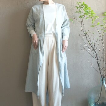 Organic Cotton 7分袖はおり【薄手ヘリンボーン/グレー】