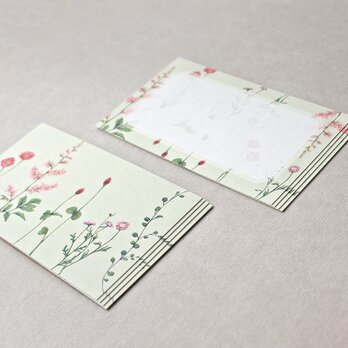 ピンクの花たちのメッセージカードの画像