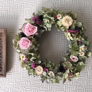 Powder Pink Rose Wreathの画像