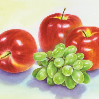 ☆ポストカード３枚セット☆215「林檎と葡萄」☆の画像
