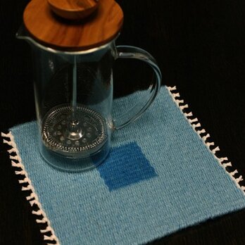 手織り　リバーシブルのポットマット（ウール）　No.５の画像