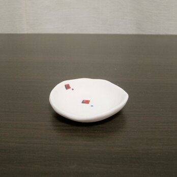 白彩-ミニ皿（RED）の画像