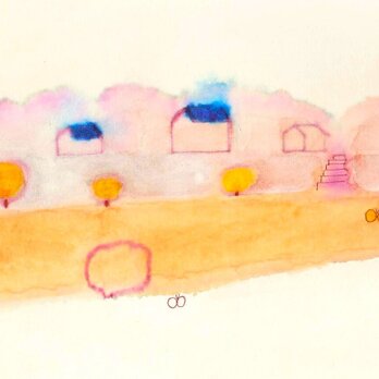 「春の眠り」原画　水彩イラスト　一点物　※木製額縁入り（八つ切りサイズ）