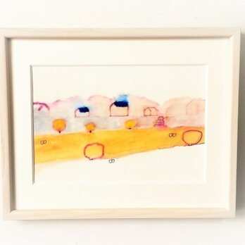 「春の眠り」原画　水彩イラスト　一点物　※木製額縁入り（八つ切りサイズ）