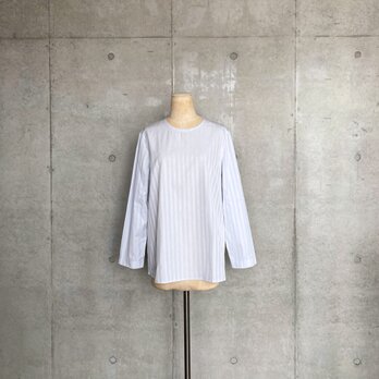 コットン ストライプ プルオーバー/light blue gray/13号（M）の画像