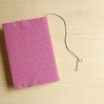 手織りブックカバー(文庫）ピンクの画像