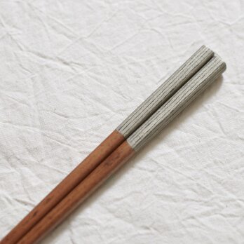錫模様拭き漆箸(ストライプ・茶)<21.5cm or 23cm >の画像