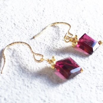 Rhodlite Garnet ◆Ｋ１４ＧＦピアスの画像