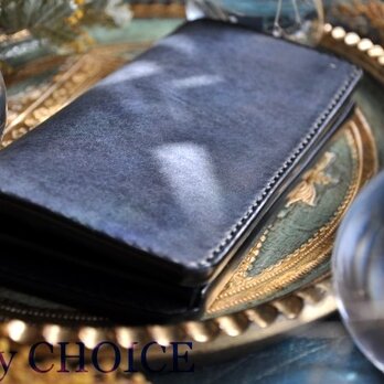 イタリアンレザー・革新のプエブロ・長財布（ネイビー）の画像