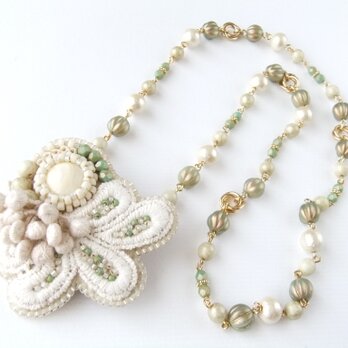 SALE　Necklace　Brooch  ３WAY　レース（N1156)の画像