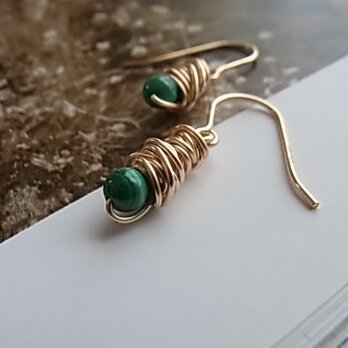 14KGF malachite pierced　Mの画像