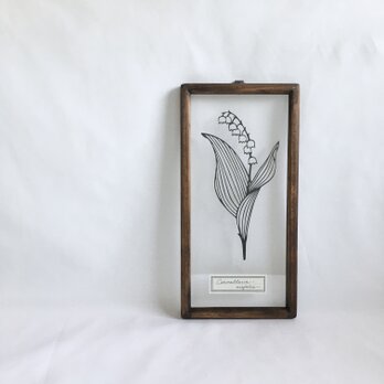 【植物標本シリーズ】スズランの切り絵フレームの画像