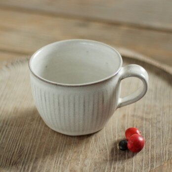 白釉コーヒーカップ（鎬）の画像
