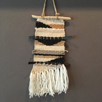 【流木タペストリー】ベージュ＆ブラック＆ホワイト