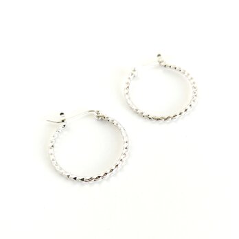 sv925ピアス[♢Cut mini hoop/Silver]の画像