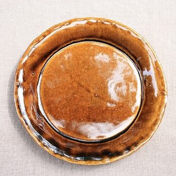 hirahiraまる皿（茶）の画像