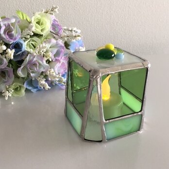 『スイート　ナイト』LEDキャンドルホルダー　メロングリーン　ガラス　by　ベイビューの画像
