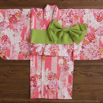 ◆浴衣◆牡丹絣/ピンク/90-110/受注生産の画像