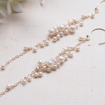 【再販】white flower #4（ピアス／イヤリング　14kgf）の画像