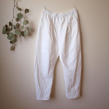 COTTON LINEN タックパンツ *ホワイト*　size FREE