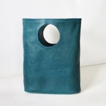 再出品  イタリア革の青い小さめバッグの画像