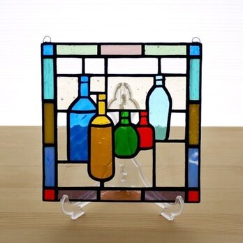 ステンドグラス ミニパネル ボトル 15cmの画像