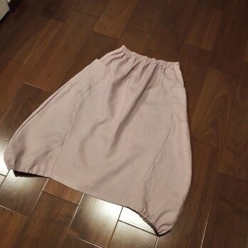 リネンスモークピンクの大人バルーンスカートの画像