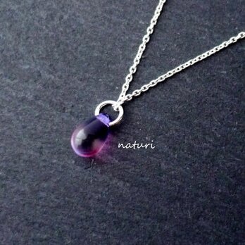 【rosee】glass drop necklace purpleの画像