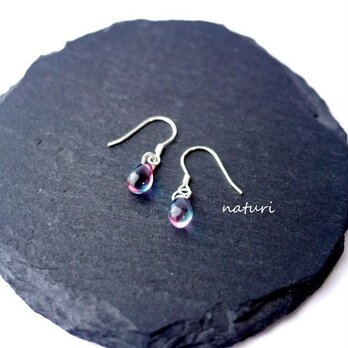 【rosee】glass drop pierce blu/red (2pcs)の画像