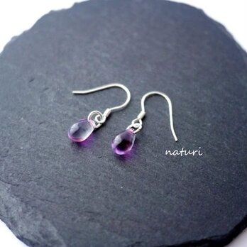 【rosee】glass drop pierce purple (2pcs)の画像