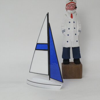 帆船模型 ヨット ステンドグラスセイル　Bの画像