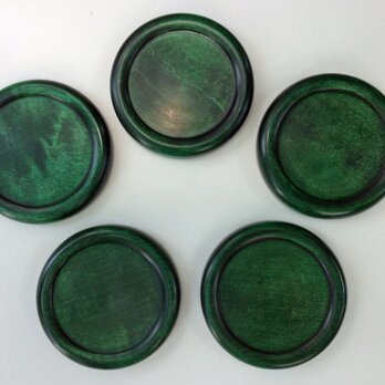 カエデの緑のコースター【５枚セット】#508の画像