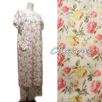 【パジャマ】大人の可愛いネグリジェ・パジャマ上下セット(ルームウェア) 花柄 コットン
