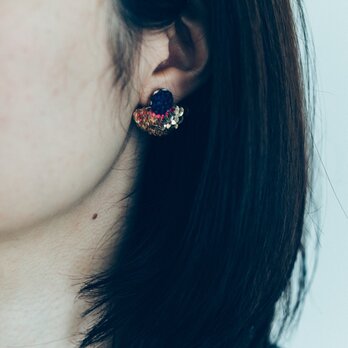 obane刺繍ピアス(イヤリング)　gold
