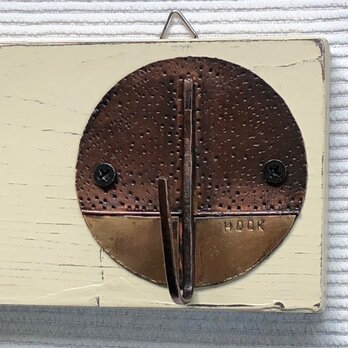 4連『銅＋真鍮手作りフック』アンティーク風壁掛けフックの画像