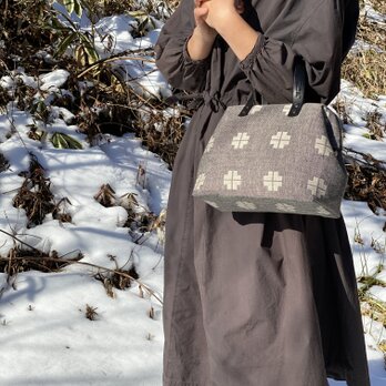 Boston bag  S size [Växbo Lin]黒クロス