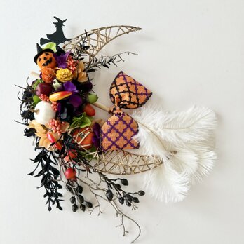 Halloween moon wreath V