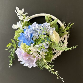 紫陽花ハンギングバスケットの画像