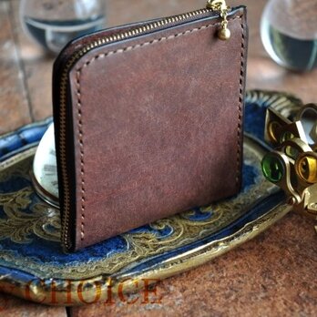 イタリアンレザー・革新のプエブロ・L型財布（ショコラ）の画像