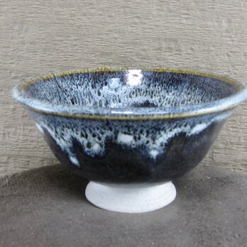 陶器ご飯茶碗（大）青黒＋白の画像