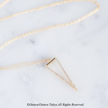 【14KGF】Long Necklace,Long Triangle CZの画像